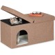 Relaxdays Foldable Cat Cave Heavy Duty Bench, Indoor Cat Furniture, Animal Hideout, HBT 38.5 x 74.5 x 37 cm, Light Brown Relaxdays Foldable Cat Cave Heavy Duty Bench, Indoor Cat Furniture, Animal Hideout, HBT 38.5 x 74.5 x 37 cm, Light Brown