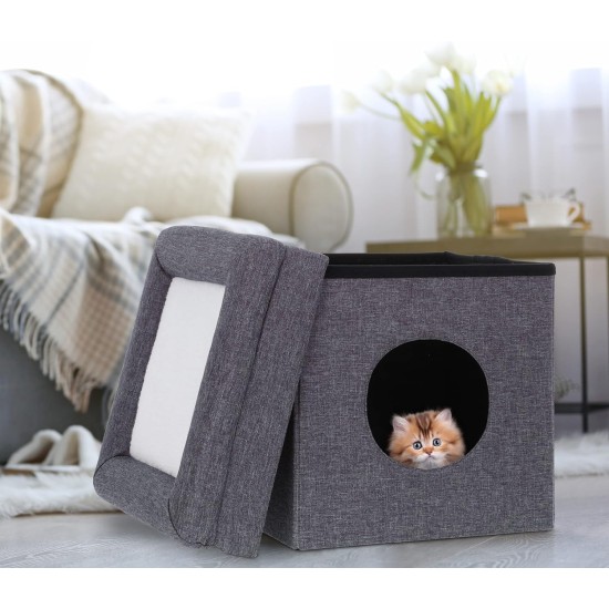 Relaxdays Foldable Cat Cave Heavy Duty Bench, Indoor Cat Furniture, Animal Hideout, HBT 38.5 x 74.5 x 37 cm, Light Brown Relaxdays Foldable Cat Cave Heavy Duty Bench, Indoor Cat Furniture, Animal Hideout, HBT 38.5 x 74.5 x 37 cm, Light Brown