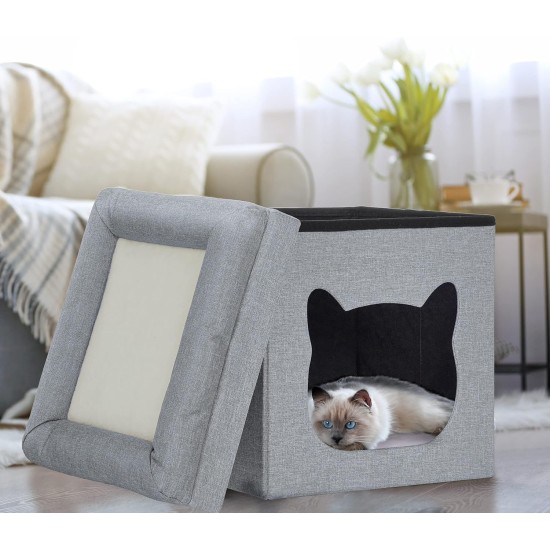 Relaxdays Foldable Cat Cave Heavy Duty Bench, Indoor Cat Furniture, Animal Hideout, HBT 38.5 x 74.5 x 37 cm, Light Brown Relaxdays Foldable Cat Cave Heavy Duty Bench, Indoor Cat Furniture, Animal Hideout, HBT 38.5 x 74.5 x 37 cm, Light Brown