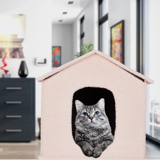 Relaxdays Foldable Cat Cave Heavy Duty Bench, Indoor Cat Furniture, Animal Hideout, HBT 38.5 x 74.5 x 37 cm, Light Brown Relaxdays Foldable Cat Cave Heavy Duty Bench, Indoor Cat Furniture, Animal Hideout, HBT 38.5 x 74.5 x 37 cm, Light Brown