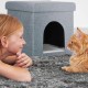 Relaxdays Foldable Cat Cave Heavy Duty Bench, Indoor Cat Furniture, Animal Hideout, HBT 38.5 x 74.5 x 37 cm, Light Brown Relaxdays Foldable Cat Cave Heavy Duty Bench, Indoor Cat Furniture, Animal Hideout, HBT 38.5 x 74.5 x 37 cm, Light Brown