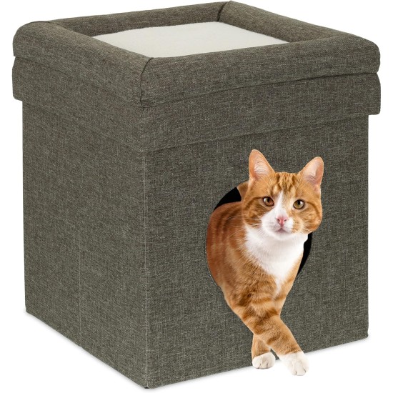 Relaxdays Foldable Cat Cave Heavy Duty Bench, Indoor Cat Furniture, Animal Hideout, HBT 38.5 x 74.5 x 37 cm, Light Brown Relaxdays Foldable Cat Cave Heavy Duty Bench, Indoor Cat Furniture, Animal Hideout, HBT 38.5 x 74.5 x 37 cm, Light Brown