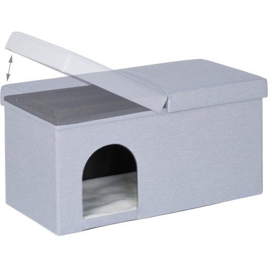 Relaxdays Foldable Cat Cave Heavy Duty Bench, Indoor Cat Furniture, Animal Hideout, HBT 38.5 x 74.5 x 37 cm, Light Brown Relaxdays Foldable Cat Cave Heavy Duty Bench, Indoor Cat Furniture, Animal Hideout, HBT 38.5 x 74.5 x 37 cm, Light Brown