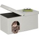 Relaxdays Foldable Cat Cave Heavy Duty Bench, Indoor Cat Furniture, Animal Hideout, HBT 38.5 x 74.5 x 37 cm, Light Brown Relaxdays Foldable Cat Cave Heavy Duty Bench, Indoor Cat Furniture, Animal Hideout, HBT 38.5 x 74.5 x 37 cm, Light Brown