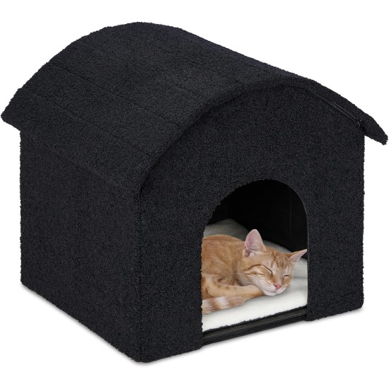 Relaxdays Foldable Cat Cave Heavy Duty Bench, Indoor Cat Furniture, Animal Hideout, HBT 38.5 x 74.5 x 37 cm, Light Brown Relaxdays Foldable Cat Cave Heavy Duty Bench, Indoor Cat Furniture, Animal Hideout, HBT 38.5 x 74.5 x 37 cm, Light Brown