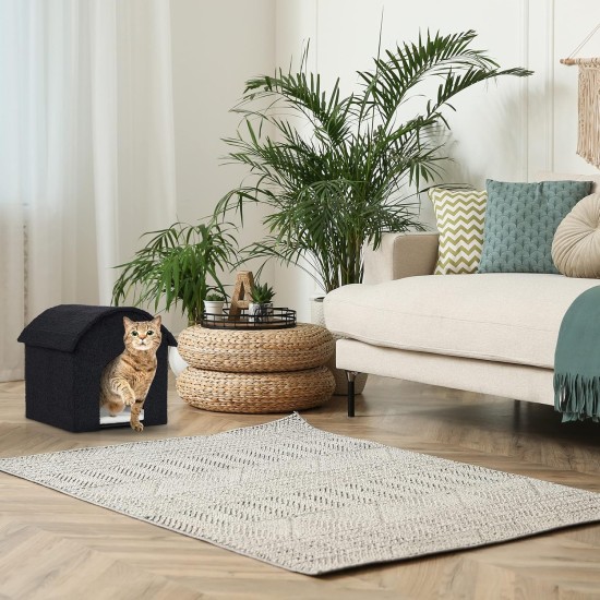 Relaxdays Foldable Cat Cave Heavy Duty Bench, Indoor Cat Furniture, Animal Hideout, HBT 38.5 x 74.5 x 37 cm, Light Brown Relaxdays Foldable Cat Cave Heavy Duty Bench, Indoor Cat Furniture, Animal Hideout, HBT 38.5 x 74.5 x 37 cm, Light Brown