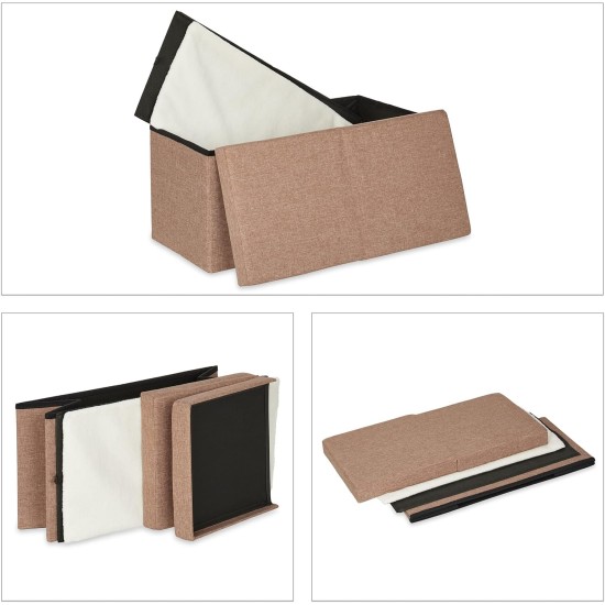 Relaxdays Foldable Cat Cave Heavy Duty Bench, Indoor Cat Furniture, Animal Hideout, HBT 38.5 x 74.5 x 37 cm, Light Brown Relaxdays Foldable Cat Cave Heavy Duty Bench, Indoor Cat Furniture, Animal Hideout, HBT 38.5 x 74.5 x 37 cm, Light Brown