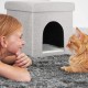Relaxdays Foldable Cat Cave Heavy Duty Bench, Indoor Cat Furniture, Animal Hideout, HBT 38.5 x 74.5 x 37 cm, Light Brown Relaxdays Foldable Cat Cave Heavy Duty Bench, Indoor Cat Furniture, Animal Hideout, HBT 38.5 x 74.5 x 37 cm, Light Brown