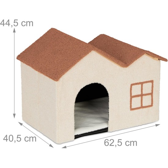 Relaxdays Foldable Cat Cave Heavy Duty Bench, Indoor Cat Furniture, Animal Hideout, HBT 38.5 x 74.5 x 37 cm, Light Brown Relaxdays Foldable Cat Cave Heavy Duty Bench, Indoor Cat Furniture, Animal Hideout, HBT 38.5 x 74.5 x 37 cm, Light Brown