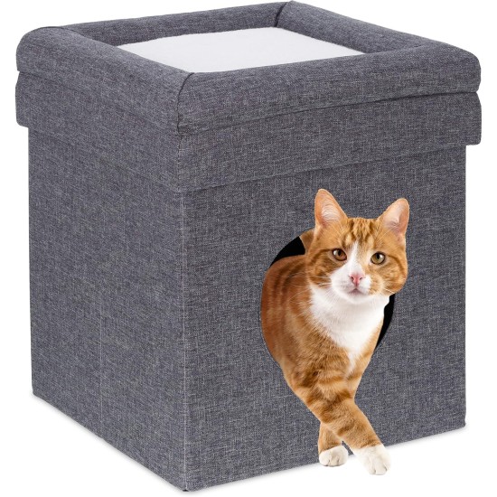 Relaxdays Foldable Cat Cave Heavy Duty Bench, Indoor Cat Furniture, Animal Hideout, HBT 38.5 x 74.5 x 37 cm, Light Brown Relaxdays Foldable Cat Cave Heavy Duty Bench, Indoor Cat Furniture, Animal Hideout, HBT 38.5 x 74.5 x 37 cm, Light Brown