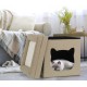 Relaxdays Foldable Cat Cave Heavy Duty Bench, Indoor Cat Furniture, Animal Hideout, HBT 38.5 x 74.5 x 37 cm, Light Brown Relaxdays Foldable Cat Cave Heavy Duty Bench, Indoor Cat Furniture, Animal Hideout, HBT 38.5 x 74.5 x 37 cm, Light Brown