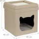 Relaxdays Indoor Cat Cave Sleeping Place for Velvet Paws, Cat Box 2 Levels, Foldable, HBT: 44 x 40 x 40 cm, Brown/White Relaxdays Indoor Cat Cave Sleeping Place for Velvet Paws, Cat Box 2 Levels, Foldable, HBT: 44 x 40 x 40 cm, Brown/White