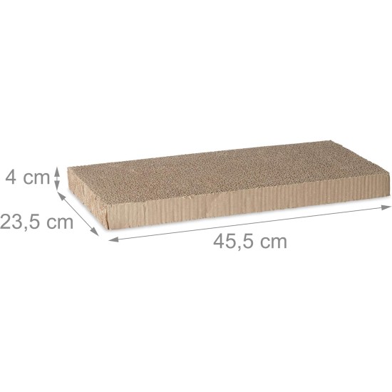 Relaxdays Scratching Cardboard Rectangular with Catnip Cat Toy Corrugated Cardboard Scratching Surface HBT 4 x 45.5 x 23.5 cm Brown Relaxdays Scratching Cardboard Rectangular with Catnip Cat Toy Corrugated Cardboard Scratching Surface HBT 4 x 45.5 x 23.5 cm Brown