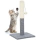 Relaxdays Scratching Post for Cats, Freestanding, Scratching Post with Sisal Post and Play Ball, Indoor, Height: 54 cm, Grey