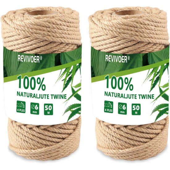 Revivoer Sisal Rope for Scratching Post, 50 m, DIY 6 mm Scratching Post Rope, Natural Hemp Rope for Scratching Post Replacement Parts, Cat Accessories, Crafts and Decorating Homes, Pack of 2 (Brown) Revivoer Sisal Rope for Scratching Post, 50 m, DIY 6 mm Scratching Post Rope, Natural Hemp Rope for Scratching Post Replacement Parts, Cat Accessories, Crafts and Decorating Homes, Pack of 2 (Brown)