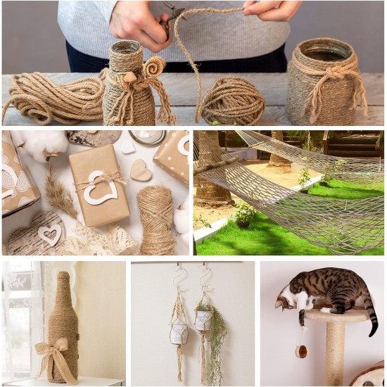 Revivoer Sisal Rope for Scratching Post, 50 m, DIY 6 mm Scratching Post Rope, Natural Hemp Rope for Scratching Post Replacement Parts, Cat Accessories, Crafts and Decorating Homes, Pack of 2 (Brown) Revivoer Sisal Rope for Scratching Post, 50 m, DIY 6 mm Scratching Post Rope, Natural Hemp Rope for Scratching Post Replacement Parts, Cat Accessories, Crafts and Decorating Homes, Pack of 2 (Brown)