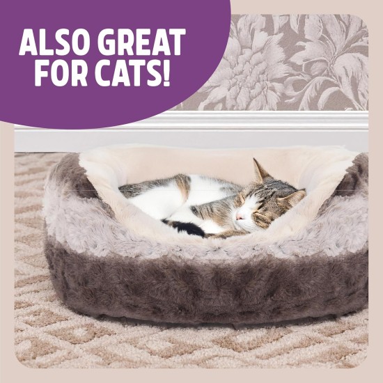Rosewood 40 Winks Snuggle Plush Pet Bed, 15-inch, Grey/Cream Rosewood 40 Winks Snuggle Plush Pet Bed, 15-inch, Grey/Cream
