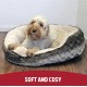 Rosewood 40 Winks Snuggle Plush Pet Bed, 15-inch, Grey/Cream Rosewood 40 Winks Snuggle Plush Pet Bed, 15-inch, Grey/Cream