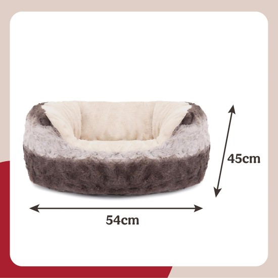 Rosewood 40 Winks Snuggle Plush Pet Bed, 15-inch, Grey/Cream Rosewood 40 Winks Snuggle Plush Pet Bed, 15-inch, Grey/Cream