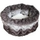 Rosewood 40 Winks Snuggle Plush Pet Bed, 15-inch, Grey/Cream