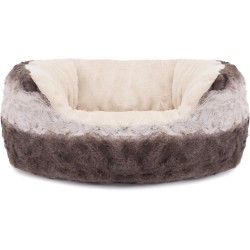 Rosewood 40 Winks Snuggle Plush Pet Bed, 20-inch, Grey/Cream Rosewood 40 Winks Snuggle Plush Pet Bed, 20-inch, Grey/Cream