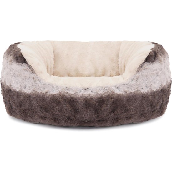 Rosewood 40 Winks Snuggle Plush Pet Bed, 20-inch, Grey/Cream Rosewood 40 Winks Snuggle Plush Pet Bed, 20-inch, Grey/Cream