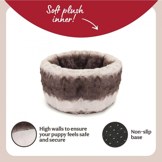 Rosewood 40 Winks Snuggle Plush Pet Bed, 20-inch, Grey/Cream Rosewood 40 Winks Snuggle Plush Pet Bed, 20-inch, Grey/Cream