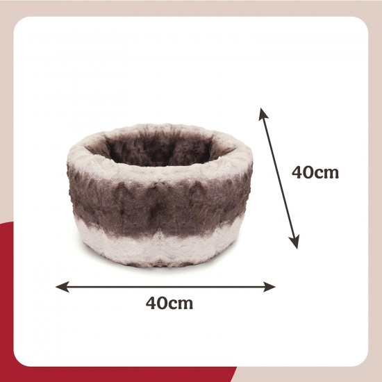 Rosewood 40 Winks Snuggle Plush Pet Bed, 20-inch, Grey/Cream Rosewood 40 Winks Snuggle Plush Pet Bed, 20-inch, Grey/Cream
