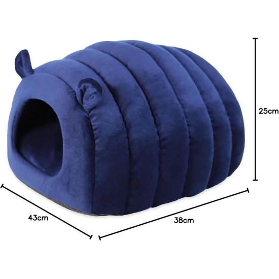 Rosewood Luxury Velvet Caterpillar Bed for Cats - Navy Blue Rosewood Luxury Velvet Caterpillar Bed for Cats - Navy Blue