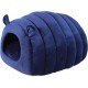 Rosewood Luxury Velvet Caterpillar Bed for Cats - Navy Blue
