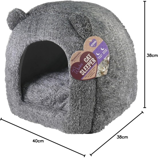 Rosewood Teddy Bear Cat Bed, 38 x 38 cm, Grey Rosewood Teddy Bear Cat Bed, 38 x 38 cm, Grey