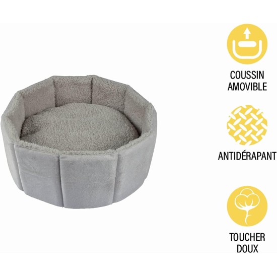 Round Basket Polyester 48 cm Sweet Cat Ecru Round Basket Polyester 48 cm Sweet Cat Ecru