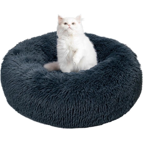 Round Cat Bed, 60 cm Cat Bed, Fluffy Pet Bed, Washable Dog Bed, Soft Plush Cat Basket for Medium, Large Dogs and Cats (Light Grey) Round Cat Bed, 60 cm Cat Bed, Fluffy Pet Bed, Washable Dog Bed, Soft Plush Cat Basket for Medium, Large Dogs and Cats (Light Grey)