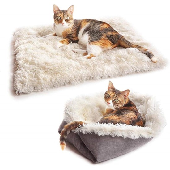 SHUAIGUO Cat Bed, Pet Bed, Washable Cat Blanket, Pet Blanket, 2-Inch Cat Blankets for Small Dogs and Cats, Warming, Comfortable, Fluffy Mat, Cat Bed, Cat Blanket (Colourful) SHUAIGUO Cat Bed, Pet Bed, Washable Cat Blanket, Pet Blanket, 2-Inch Cat Blankets for Small Dogs and Cats, Warming, Comfortable, Fluffy Mat, Cat Bed, Cat Blanket (Colourful)