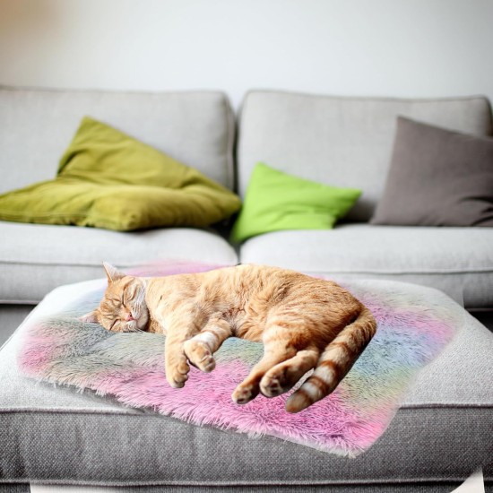 SHUAIGUO Cat Bed, Pet Bed, Washable Cat Blanket, Pet Blanket, 2-Inch Cat Blankets for Small Dogs and Cats, Warming, Comfortable, Fluffy Mat, Cat Bed, Cat Blanket (Colourful) SHUAIGUO Cat Bed, Pet Bed, Washable Cat Blanket, Pet Blanket, 2-Inch Cat Blankets for Small Dogs and Cats, Warming, Comfortable, Fluffy Mat, Cat Bed, Cat Blanket (Colourful)
