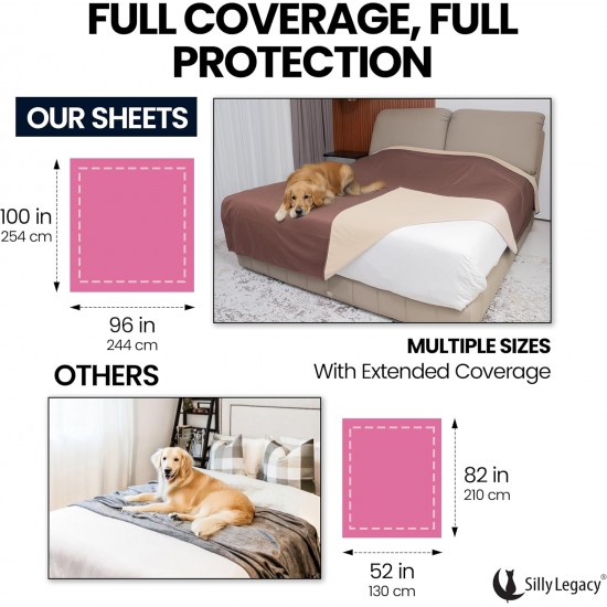 SILLY LEGACY Waterproof Bed Protector Pad (Extra Large, 100" x 96", Grey) - Soft, Thin Reversible Blanket for Pets Incontinence, Urine, Dirt, Pet Hair, Saliva SILLY LEGACY Waterproof Bed Protector Pad (Extra Large, 100" x 96", Grey) - Soft, Thin Reversible Blanket for Pets Incontinence, Urine, Dirt, Pet Hair, Saliva