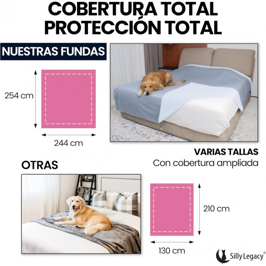 SILLY LEGACY Waterproof Bed Protector Pad (Extra Large, 100" x 96", Grey) - Soft, Thin Reversible Blanket for Pets Incontinence, Urine, Dirt, Pet Hair, Saliva SILLY LEGACY Waterproof Bed Protector Pad (Extra Large, 100" x 96", Grey) - Soft, Thin Reversible Blanket for Pets Incontinence, Urine, Dirt, Pet Hair, Saliva