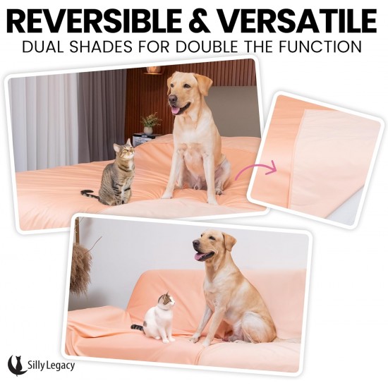 SILLY LEGACY Waterproof Bed Protector Pad (Extra Large, 100" x 96", Grey) - Soft, Thin Reversible Blanket for Pets Incontinence, Urine, Dirt, Pet Hair, Saliva SILLY LEGACY Waterproof Bed Protector Pad (Extra Large, 100" x 96", Grey) - Soft, Thin Reversible Blanket for Pets Incontinence, Urine, Dirt, Pet Hair, Saliva