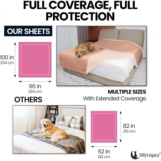 SILLY LEGACY Waterproof Bed Protector Pad (Extra Large, 100" x 96", Grey) - Soft, Thin Reversible Blanket for Pets Incontinence, Urine, Dirt, Pet Hair, Saliva SILLY LEGACY Waterproof Bed Protector Pad (Extra Large, 100" x 96", Grey) - Soft, Thin Reversible Blanket for Pets Incontinence, Urine, Dirt, Pet Hair, Saliva