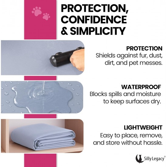 SILLY LEGACY Waterproof Bed Protector Pad (Extra Large, 100" x 96", Grey) - Soft, Thin Reversible Blanket for Pets Incontinence, Urine, Dirt, Pet Hair, Saliva SILLY LEGACY Waterproof Bed Protector Pad (Extra Large, 100" x 96", Grey) - Soft, Thin Reversible Blanket for Pets Incontinence, Urine, Dirt, Pet Hair, Saliva