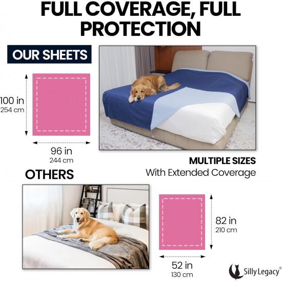 SILLY LEGACY Waterproof Bed Protector Pad (Extra Large, 100" x 96", Grey) - Soft, Thin Reversible Blanket for Pets Incontinence, Urine, Dirt, Pet Hair, Saliva SILLY LEGACY Waterproof Bed Protector Pad (Extra Large, 100" x 96", Grey) - Soft, Thin Reversible Blanket for Pets Incontinence, Urine, Dirt, Pet Hair, Saliva