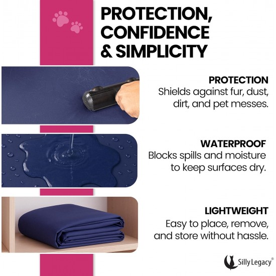 SILLY LEGACY Waterproof Bed Protector Pad (Extra Large, 100" x 96", Grey) - Soft, Thin Reversible Blanket for Pets Incontinence, Urine, Dirt, Pet Hair, Saliva SILLY LEGACY Waterproof Bed Protector Pad (Extra Large, 100" x 96", Grey) - Soft, Thin Reversible Blanket for Pets Incontinence, Urine, Dirt, Pet Hair, Saliva