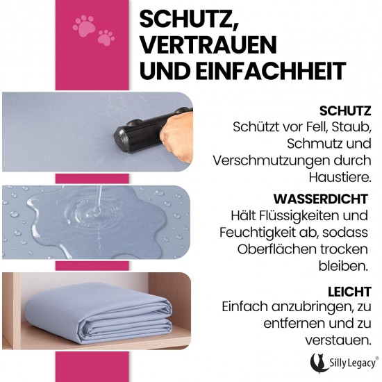 SILLY LEGACY Waterproof Bed Protector Pad (Extra Large, 100" x 96", Grey) - Soft, Thin Reversible Blanket for Pets Incontinence, Urine, Dirt, Pet Hair, Saliva SILLY LEGACY Waterproof Bed Protector Pad (Extra Large, 100" x 96", Grey) - Soft, Thin Reversible Blanket for Pets Incontinence, Urine, Dirt, Pet Hair, Saliva