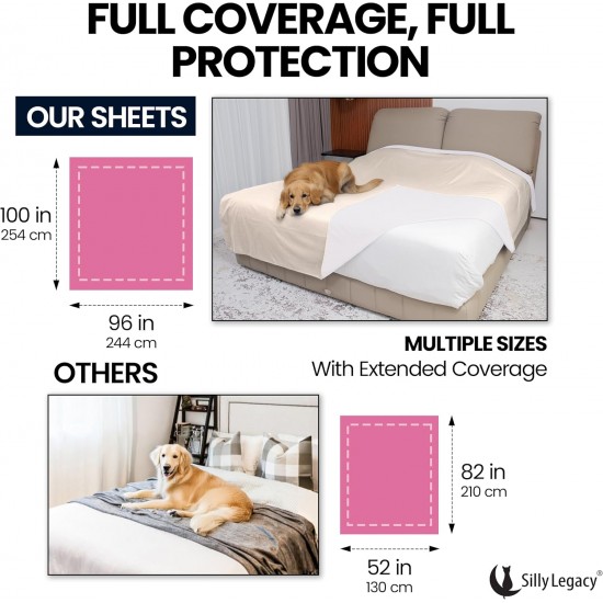 SILLY LEGACY Waterproof Bed Protector Pad (Extra Large, 100" x 96", Grey) - Soft, Thin Reversible Blanket for Pets Incontinence, Urine, Dirt, Pet Hair, Saliva SILLY LEGACY Waterproof Bed Protector Pad (Extra Large, 100" x 96", Grey) - Soft, Thin Reversible Blanket for Pets Incontinence, Urine, Dirt, Pet Hair, Saliva