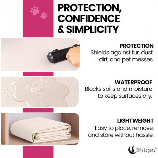 SILLY LEGACY Waterproof Bed Protector Pad (Extra Large, 100" x 96", Grey) - Soft, Thin Reversible Blanket for Pets Incontinence, Urine, Dirt, Pet Hair, Saliva SILLY LEGACY Waterproof Bed Protector Pad (Extra Large, 100" x 96", Grey) - Soft, Thin Reversible Blanket for Pets Incontinence, Urine, Dirt, Pet Hair, Saliva