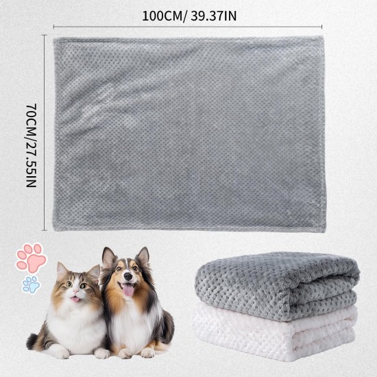 SLSON 2 Blankets, Dog Blankets, Cat Blankets, Soft Double-Sided Pet Blankets for Sofas, Chairs, Cars, Travel and Pets Keep Warm, Machine Washable, 70 x 100 cm (Grey and White) SLSON 2 Blankets, Dog Blankets, Cat Blankets, Soft Double-Sided Pet Blankets for Sofas, Chairs, Cars, Travel and Pets Keep Warm, Machine Washable, 70 x 100 cm (Grey and White)