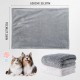 SLSON 2 Blankets, Dog Blankets, Cat Blankets, Soft Double-Sided Pet Blankets for Sofas, Chairs, Cars, Travel and Pets Keep Warm, Machine Washable, 70 x 100 cm (Grey and White)
