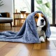 SLSON 2 Blankets, Dog Blankets, Cat Blankets, Soft Double-Sided Pet Blankets for Sofas, Chairs, Cars, Travel and Pets Keep Warm, Machine Washable, 70 x 100 cm (Grey and White)