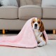 SLSON 2 Blankets, Dog Blankets, Cat Blankets, Soft Double-Sided Pet Blankets for Sofas, Chairs, Cars, Travel and Pets Keep Warm, Machine Washable, 70 x 100 cm (Grey and White)