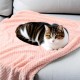 SLSON 2 Blankets, Dog Blankets, Cat Blankets, Soft Double-Sided Pet Blankets for Sofas, Chairs, Cars, Travel and Pets Keep Warm, Machine Washable, 70 x 100 cm (Grey and White)